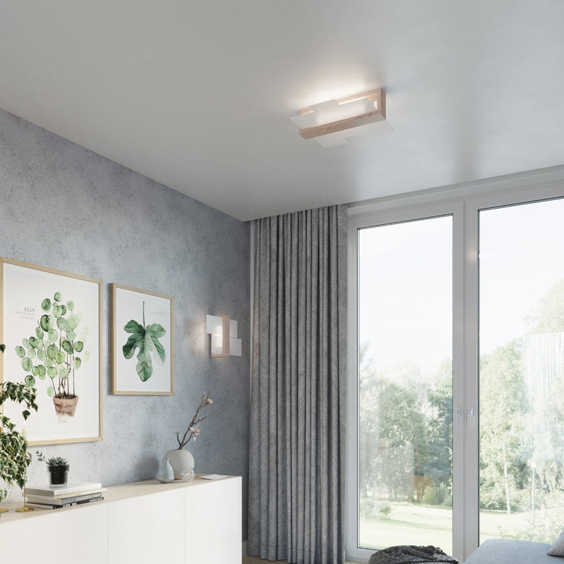 Deckenleuchte Feniks 2 Naturholz – Led-Spotleuchte Mit Holz-Optik-Leuchtezauber