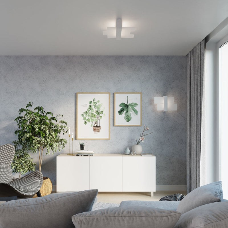 Wandleuchte Feniks 1 Weiß – Holz & Metall, Skandinavisches Design-Leuchtezauber