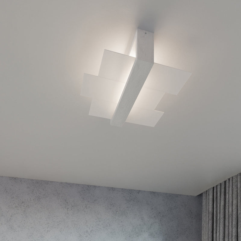Wandleuchte Feniks 1 Weiß – Holz & Metall, Skandinavisches Design-Leuchtezauber