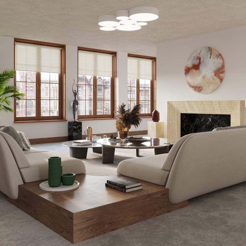 Hängelampe Arena Ø45 Cm Weiß Modern Rund Design-Leuchtezauber