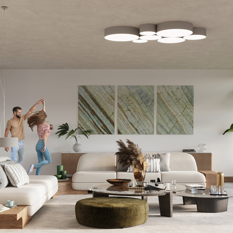 Deckenleuchte Arena Ø35 Cm Grau, Rund, E27, Modern-Leuchtezauber