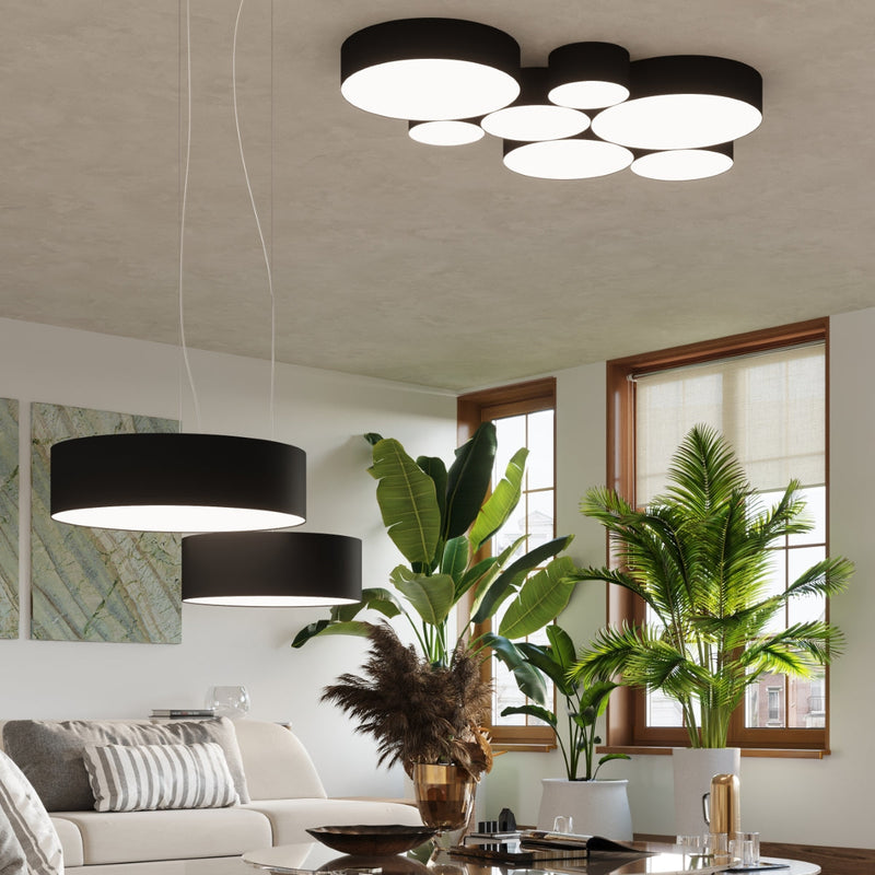 Deckenleuchte Arena Ø45 Cm Schwarz, Rund, E27, Modern-Leuchtezauber