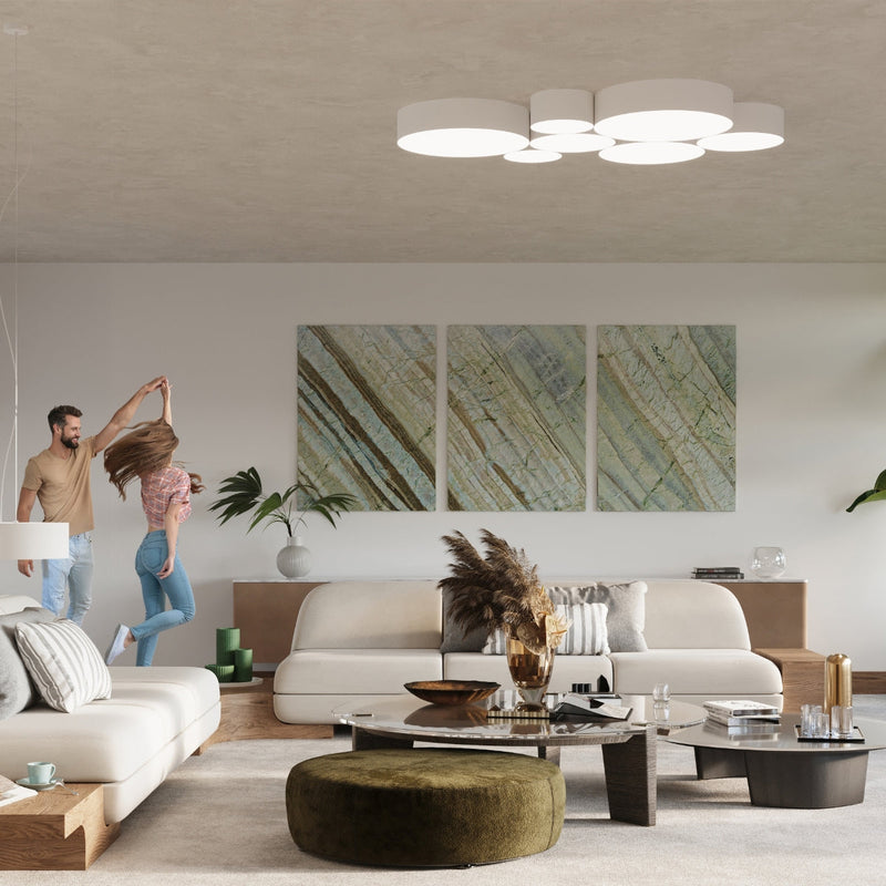 Deckenleuchte Arena Ø45 Cm Weiß, Rund, E27, Modern-Leuchtezauber