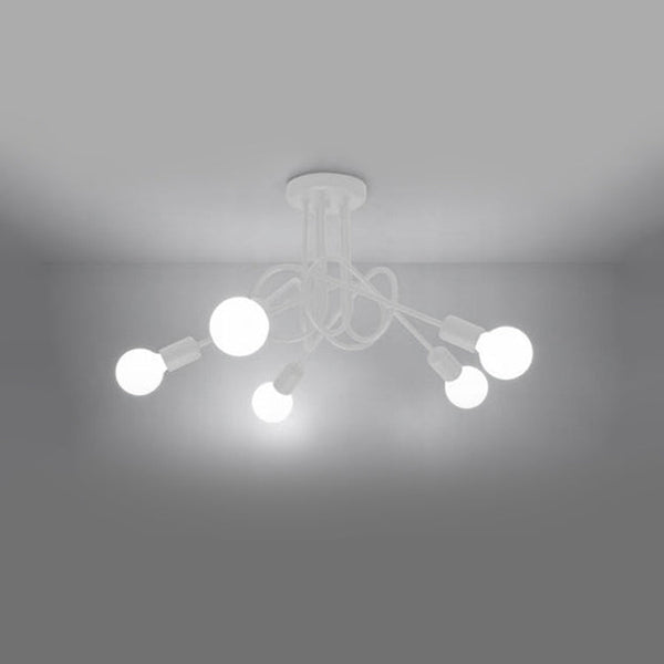 Kronleuchter Loop 5-flammig Weiß – Modern & Luftig-Leuchtezauber