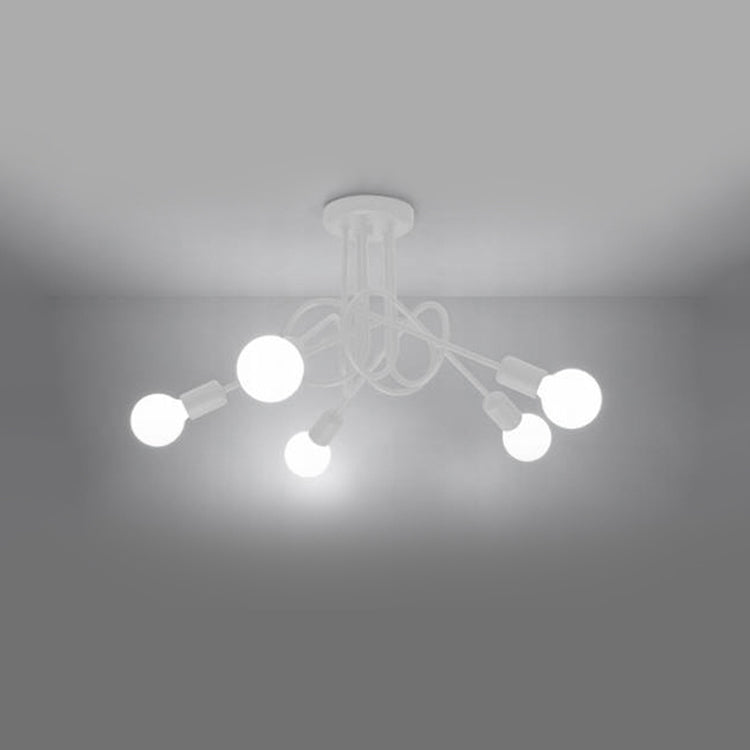 Kronleuchter Loop 5-flammig Weiß – Modern & Luftig-Leuchtezauber