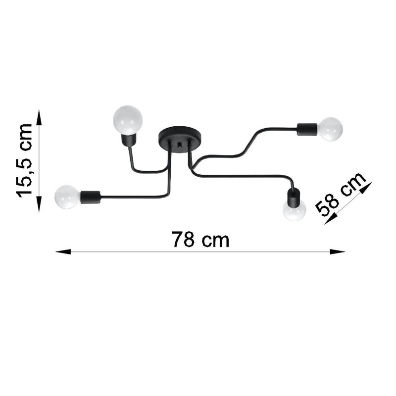 Kronleuchter Vector 4-flammig Schwarz – Minimal & Elegant-Leuchtezauber