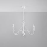 Kronleuchter Minerwa 3-Flammig Weiß Retro Chic-Leuchtezauber