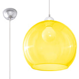 Hängelampe Ball Glas Gelb Ø20 Cm Modern Retro Stil-Leuchtezauber