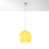 Hängelampe Ball Glas Gelb Ø20 Cm Modern Retro Stil-Leuchtezauber