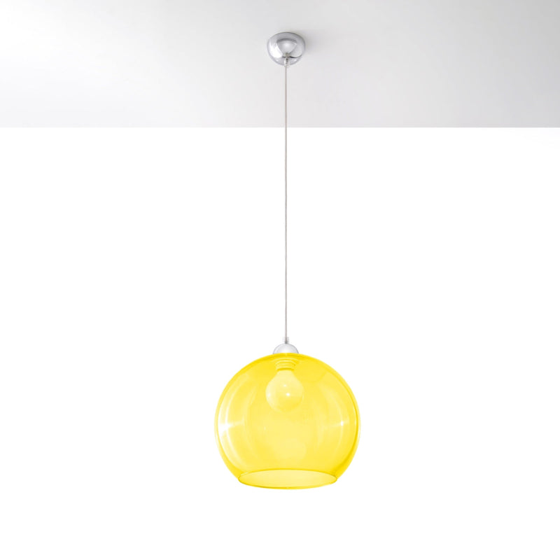 Hängelampe Ball Glas Gelb Ø20 Cm Modern Retro Stil-Leuchtezauber