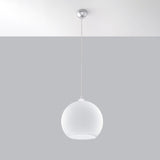 Hängelampe Ball Glas Weiß Ø20 Cm Rund Modern-Leuchtezauber