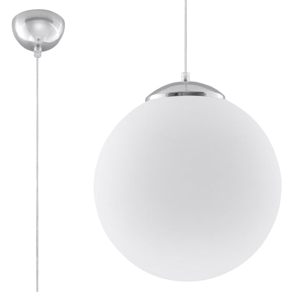 Hängelampe Ugo Ø40 Cm Glas Weiß Modern Designlampe-Leuchtezauber