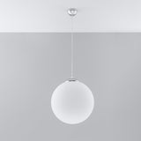 Hängelampe Ugo Ø40 Cm Glas Weiß Modern Designlampe-Leuchtezauber