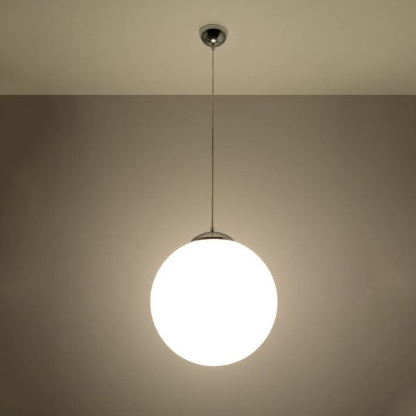 Hängelampe Ugo Ø40 Cm Glas Weiß Modern Designlampe-Leuchtezauber