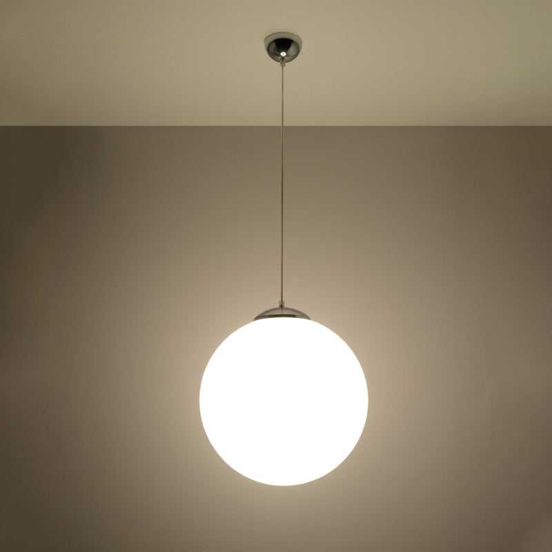 Hängelampe Ugo Ø40 Cm Glas Weiß Modern Designlampe-Leuchtezauber