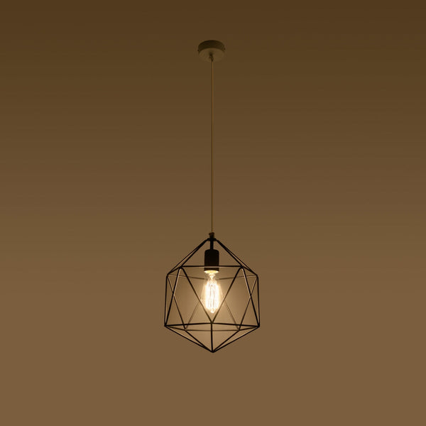 Hängeleuchte Gaspare – Pendelleuchte in Schwarz mit Gold-Innenseite-Leuchtezauber