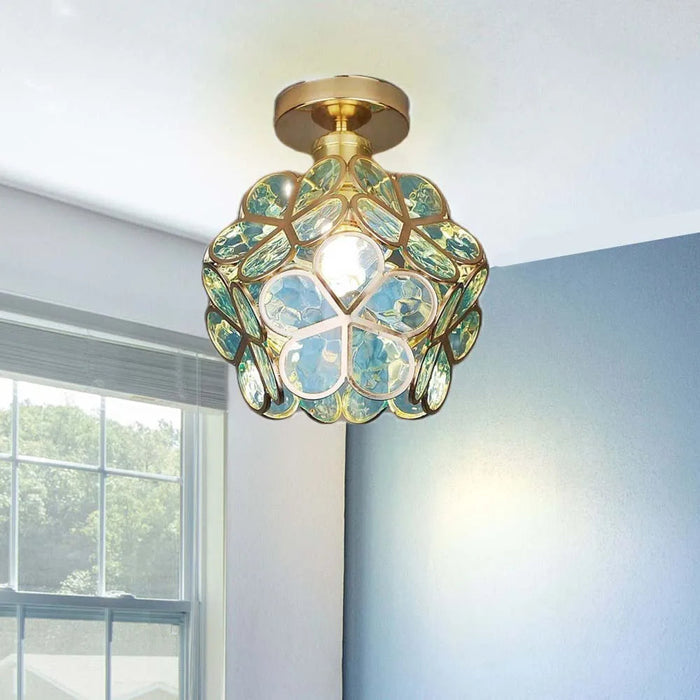 Design-Deckenleuchte aus Glas im floralen Stil-Leuchtezauber