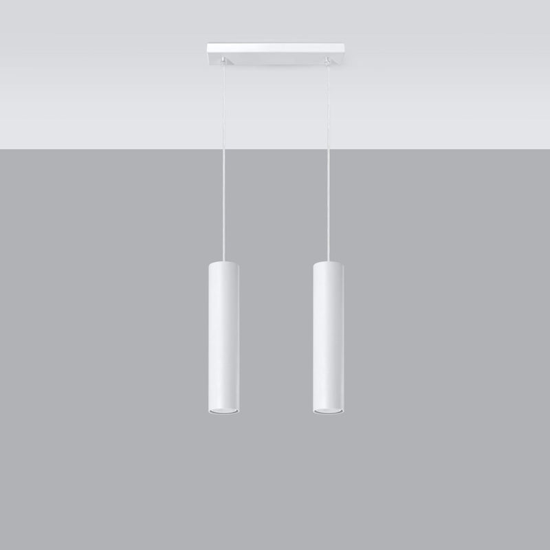 Hängeleuchte Lagos 2-flammig Weiß – Zeitlose LED Pendellampe-Leuchtezauber
