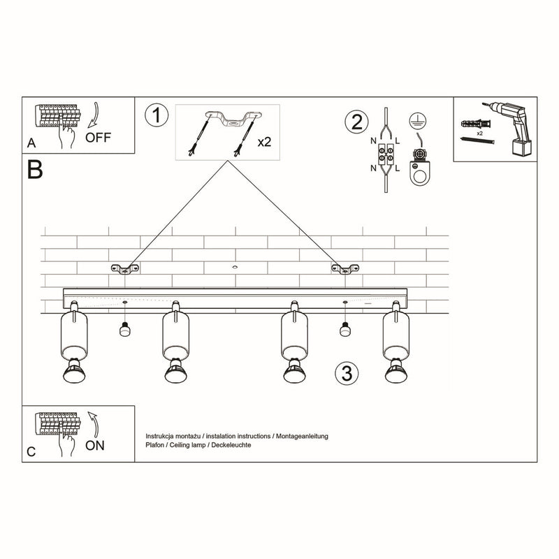 Deckenleuchte Ring 4-Flammig Schwarz, Design, Led-Fähig-Leuchtezauber