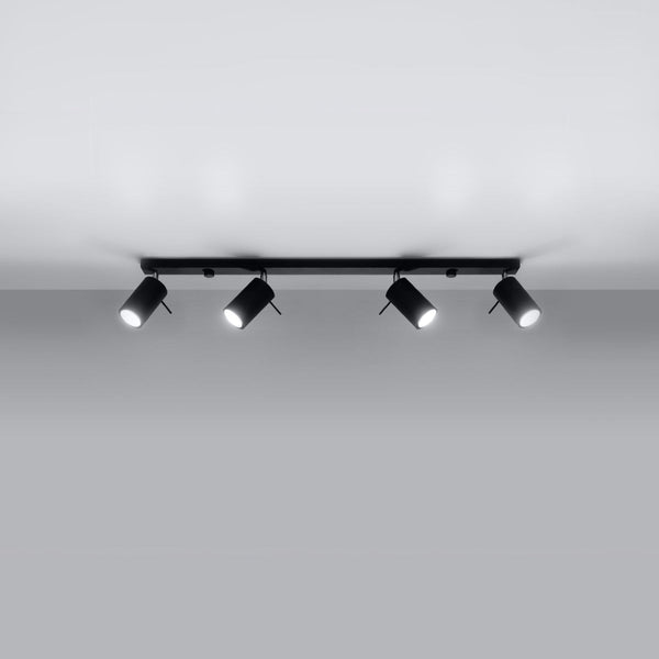 Deckenleuchte Ring 4-Flammig Schwarz, Design, Led-Fähig-Leuchtezauber