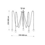 Kronleuchter Edison 5-flammig Schwarz – Vintage Look Hängelampe-Leuchtezauber