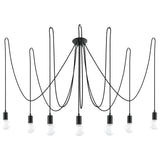 Kronleuchter Edison 7-flammig Schwarz – Retro Industrial Design-Leuchtezauber