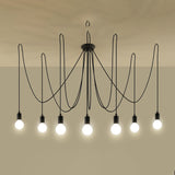 Kronleuchter Edison 7-flammig Schwarz – Retro Industrial Design-Leuchtezauber