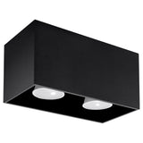 Deckenleuchte Quad Led Schwarz, Modern, Flach, Designlampe-Leuchtezauber