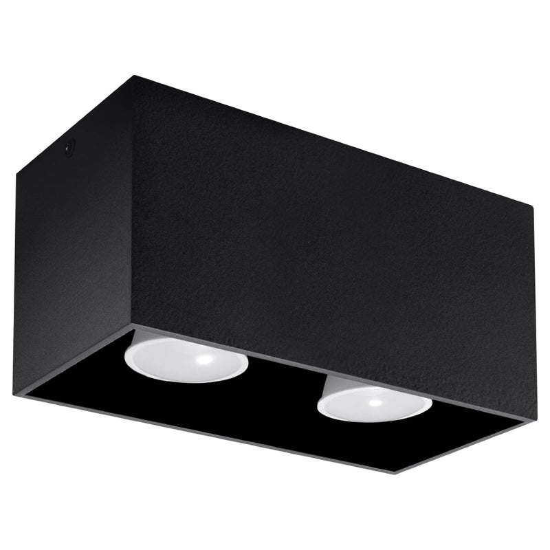 Deckenleuchte Quad Led Schwarz, Modern, Flach, Designlampe-Leuchtezauber