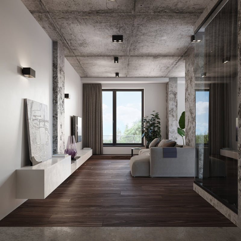 Deckenleuchte Quad Led Schwarz, Modern, Flach, Designlampe-Leuchtezauber