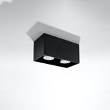 Deckenleuchte Quad Led Schwarz, Modern, Flach, Designlampe-Leuchtezauber