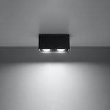 Deckenleuchte Quad Led Schwarz, Modern, Flach, Designlampe-Leuchtezauber