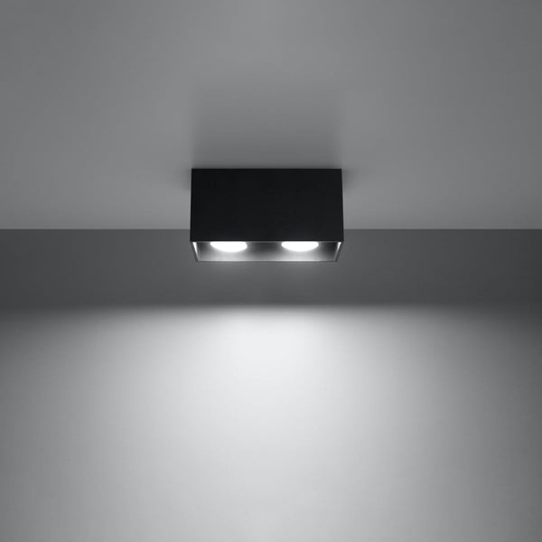 Deckenleuchte Quad Led Schwarz, Modern, Flach, Designlampe-Leuchtezauber