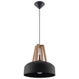 Pendelleuchte Casco Schwarz & Holz – Industrial Design Lampe-Leuchtezauber