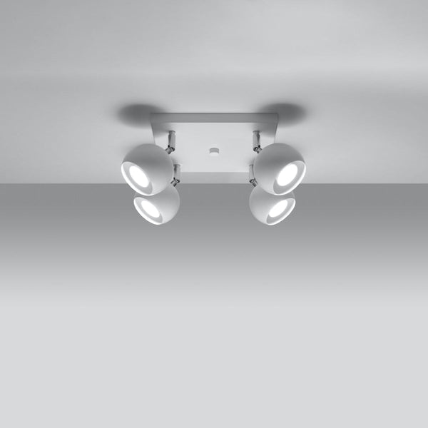 Deckenleuchte Oculare 4-Flammig Weiß, Led Gu10-Leuchtezauber