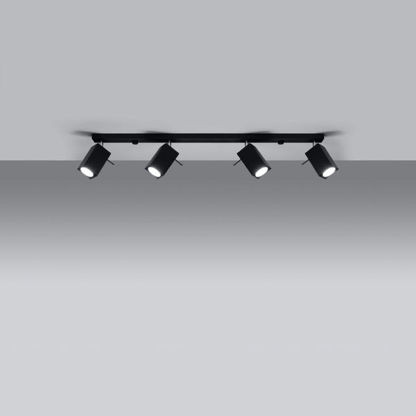 Moderne Led Deckenleuchte Merida 4L Schwarz-Leuchtezauber