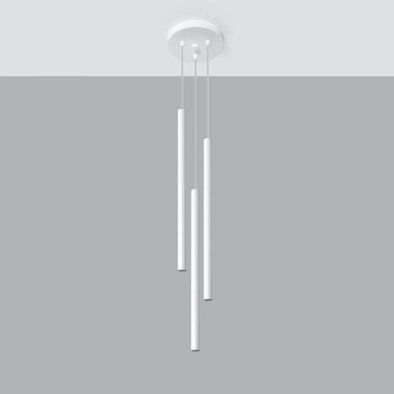 Hängeleuchte Pastelo 3-flammig Pyramide Weiß – Retro Pendellampe LED-Leuchtezauber