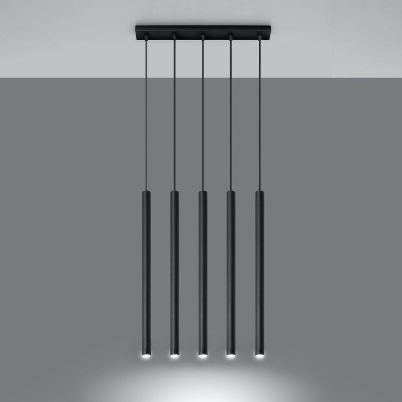 Hängeleuchte Pastelo 5-flammig Schwarz – Minimalistische LED Lampe-Leuchtezauber