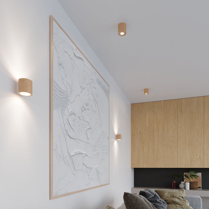 Wandleuchte Orbis Naturholz, 2Xg9, Holzdesign, Modern-Leuchtezauber