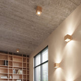 Wandleuchte Quad Naturholz, 2Xg9, Holzdesign, Modern-Leuchtezauber