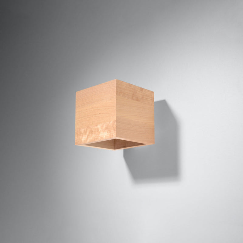Wandleuchte Quad Naturholz, 2Xg9, Holzdesign, Modern-Leuchtezauber