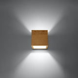 Wandleuchte Quad Naturholz, 2Xg9, Holzdesign, Modern-Leuchtezauber