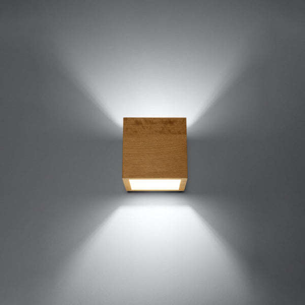 Wandleuchte Quad Naturholz, 2Xg9, Holzdesign, Modern-Leuchtezauber
