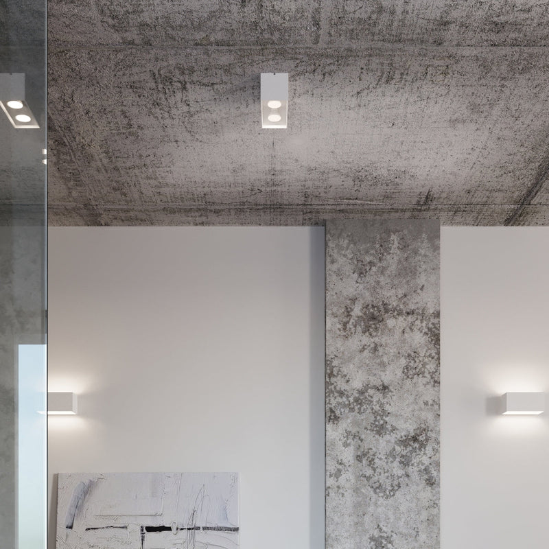 Wandleuchte Quad Maxi Weiß, 2Xg9, Aluminium, Modern-Leuchtezauber