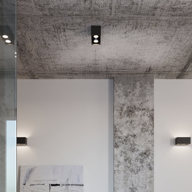 Wandleuchte Quad Maxi Grau, 2Xg9, Aluminium, Modern-Leuchtezauber