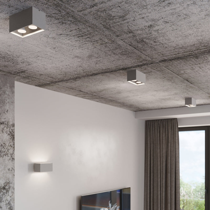 Wandleuchte Quad Maxi Schwarz, 2Xg9, Aluminium, Modern-Leuchtezauber