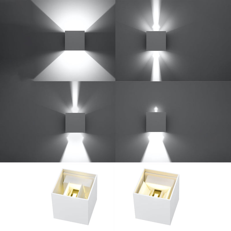 Wandleuchte Luca Weiß, Led, Ip54, Modern, Für Außen & Innen-Leuchtezauber
