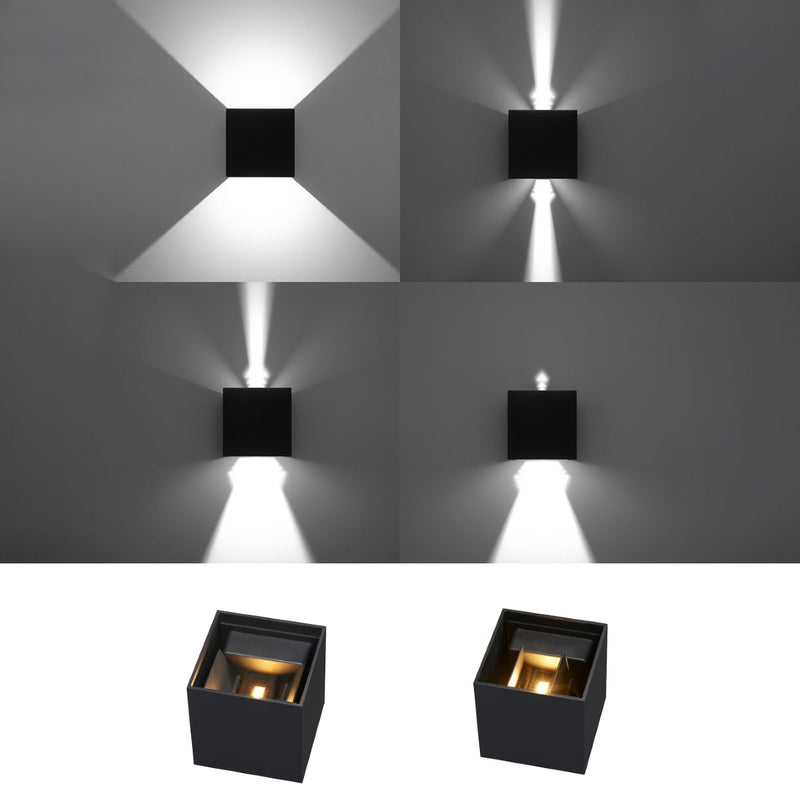 Wandleuchte Luca Schwarz, Led, Ip54, Modern, Außenbereich-Leuchtezauber