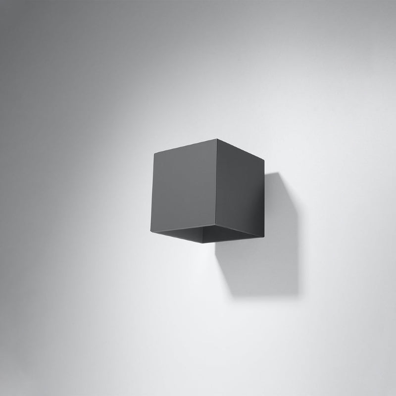 Wandleuchte Quad 1-Flammig Anthrazit, E27, Modern, Led-Leuchtezauber