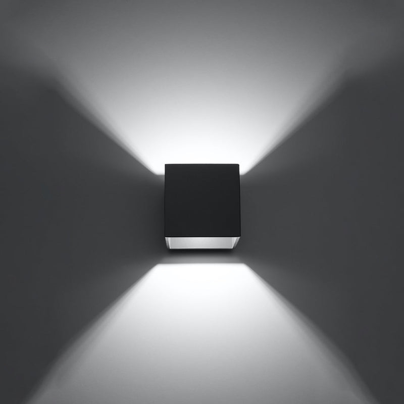 Wandleuchte Quad 1-Flammig Anthrazit, E27, Modern, Led-Leuchtezauber